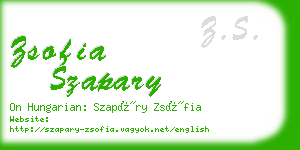 zsofia szapary business card